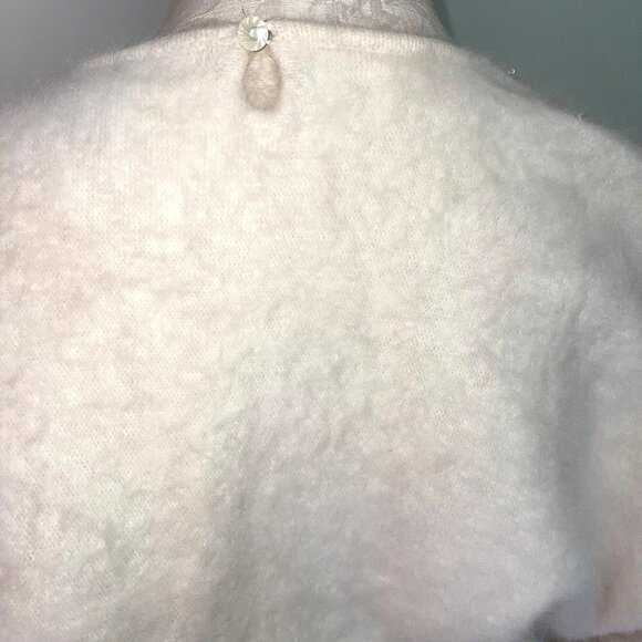 Big Star Womens Angora Sweater White Size Small Vintage Dolman Sleeve Pearls - Picture 7 of 16